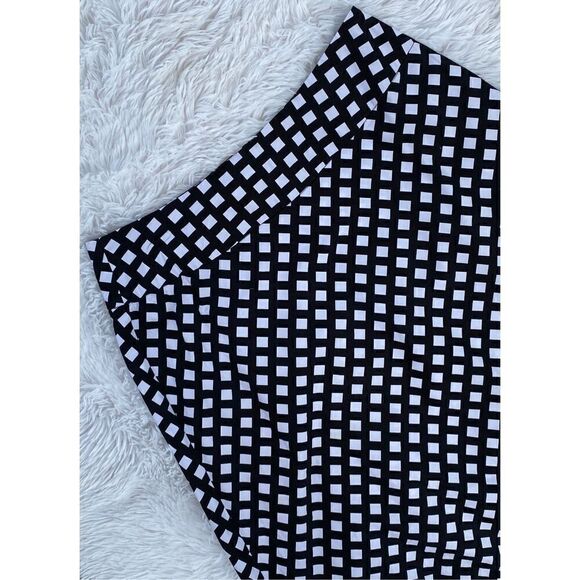 NEW RB Collection New York SZ 12 Black White Checkered Print Skirt - Picture 8 of 10